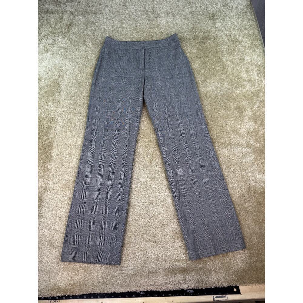 Style & Co Pants Womens 6 Gray Stretch Straight Leg Check Plaid Career B882